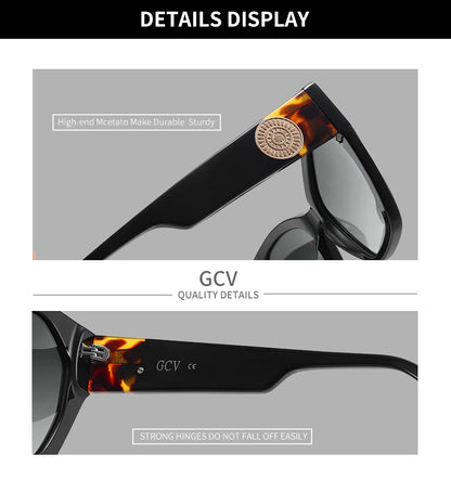 GCV marque acétate apparence brevet Design femmes papillon rectangulaire Triangle lunettes de soleil polarisées UV400 mode