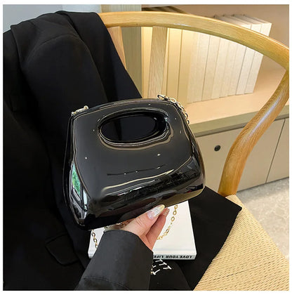 Sac à main hobo en acrylique doré pour femme, sac à main de plage transparent, sac à main de soirée, poignée supérieure ronde, fête de mariage, designer de luxe