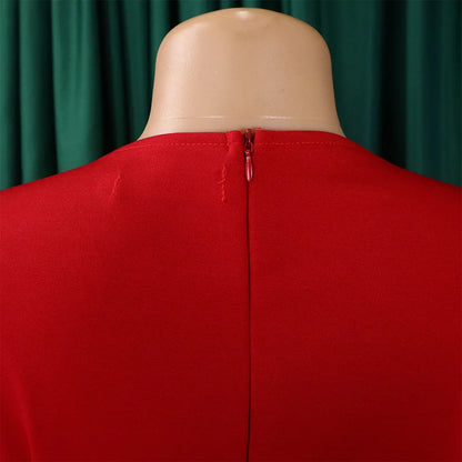 FairyShely-Robe longue à manches courtes pour femmes, grande taille, col rond, grandes robes pour dames, robe de soirée serrée, robe curvy, monochromatique, été, 2025