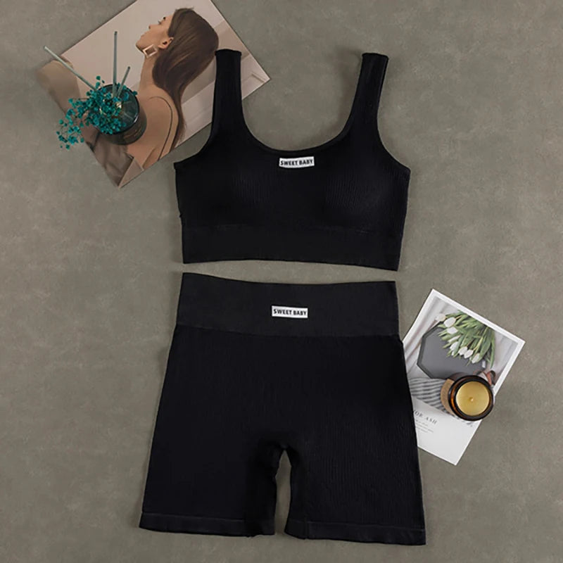 Ensemble de Yoga sans couture pour femmes, combinaisons d'entraînement, de Fitness, soutien-gorge, Leggings taille haute, Sexy, décolleté en V profond, vêtements de Sport, nouvelle collection 2024