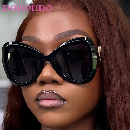 2025 nouvelle mode grand cadre oeil de chat papillon femmes lunettes de soleil de luxe concepteur hommes lunettes de soleil en plein air voyage lunettes femme UV400