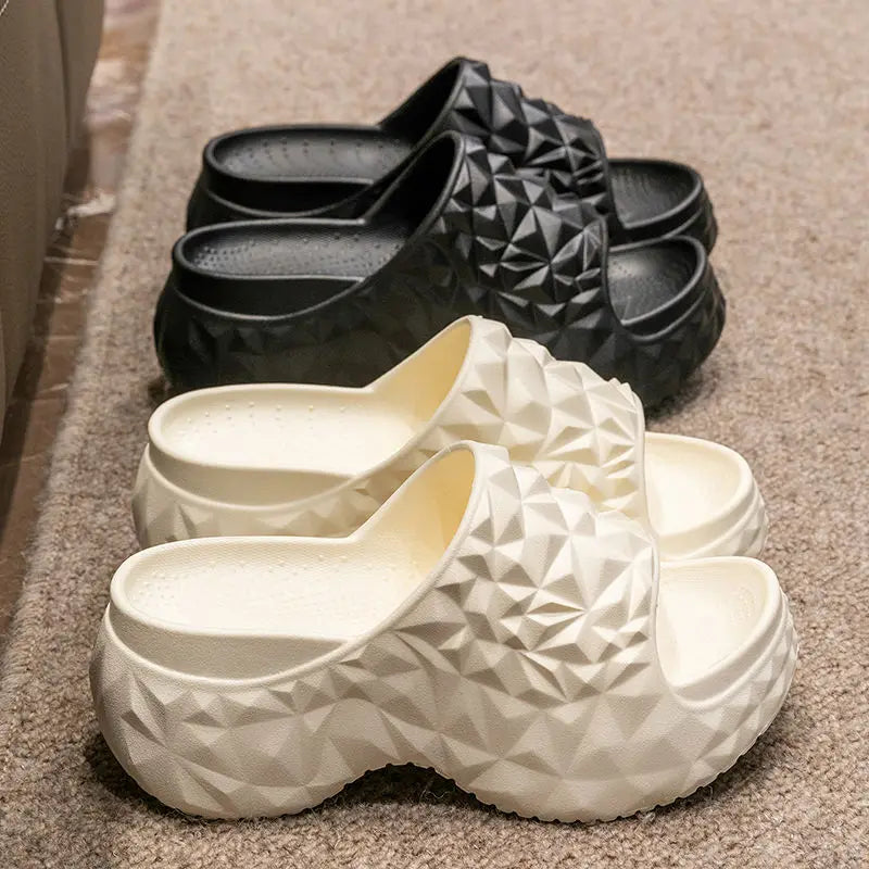 Nouveau 6 cm pantoufles chat à talons hauts femme polyvalent kitty sandale sabots femmes grosses diapositives chaussures dames rose plate-forme EVA pantoufles