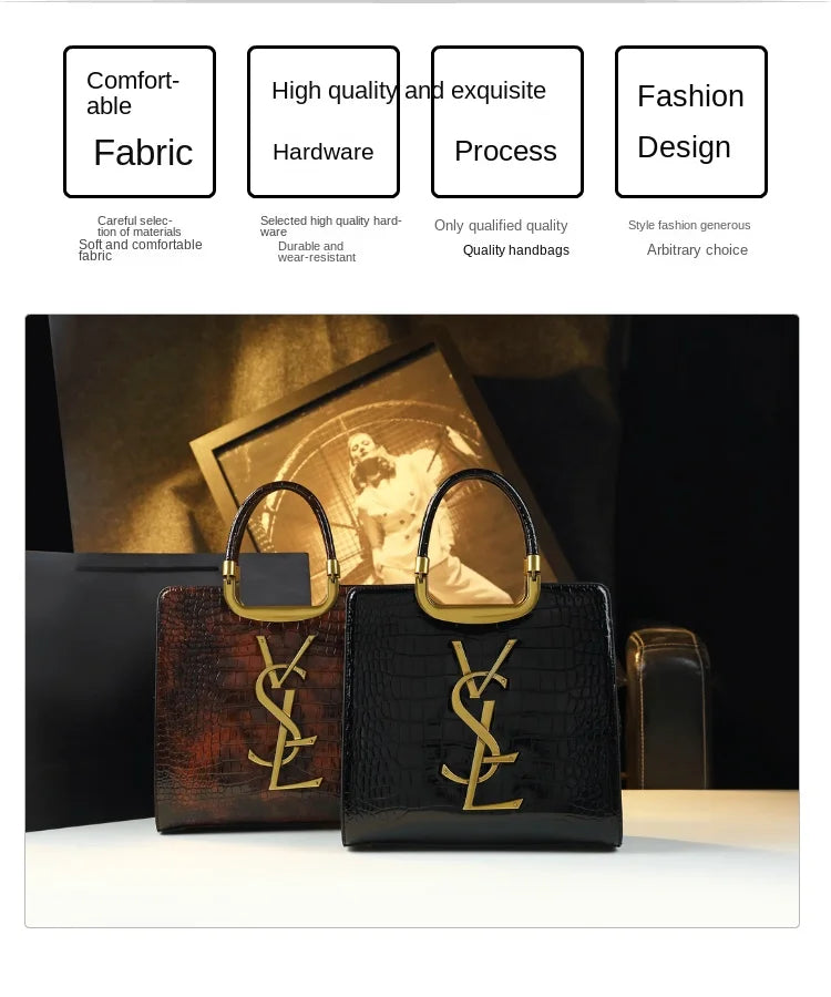 Sac à main de luxe léger de haute qualité, fourre-tout à la mode pour femmes, imprimé crocodile, sac à bandoulière simple, nouvelle collection automne et hiver 2024