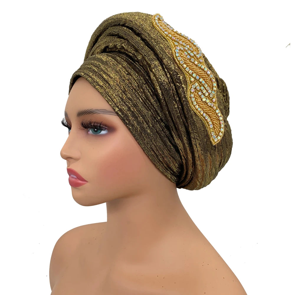 Mode africain Turban casquette femmes Autogele couvre-chef dame bandeau Nigeria mariage couvre-chef Turbante Mujer