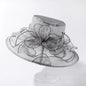 Chapeau Derby à fleurs de couleur unie pour femmes, en Organza à large bord, à volants, chapeau de soleil pliable, Protection UV, pour fête de thé, mariage