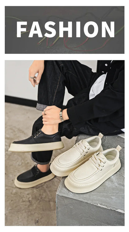 Chaussures basses en cuir respirant pour hommes, chaussures d'étudiant, optique astronomique, chaussures de planche décontractées, ChimYouth, nouveau, été