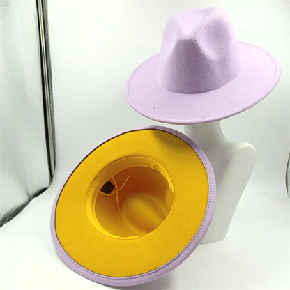 Chapeau Fedora à larges bords pour hommes et femmes, chapeau en feutre ander, chapeau d'église, laine douce, grande taille, DN, britannique, 60cm