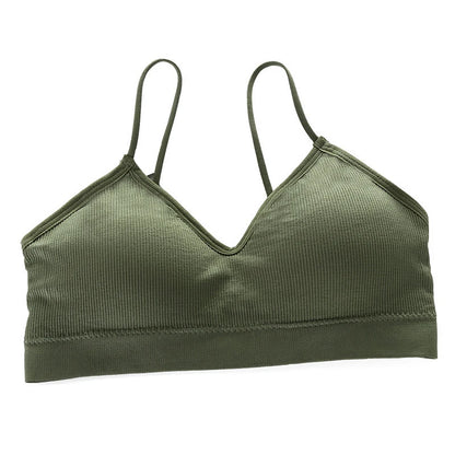 Femmes Sport soutiens-gorge séchage rapide élastique rembourré gymnase course biais soutien-gorge couleur unie Fitness Yoga Sport dessus respirants