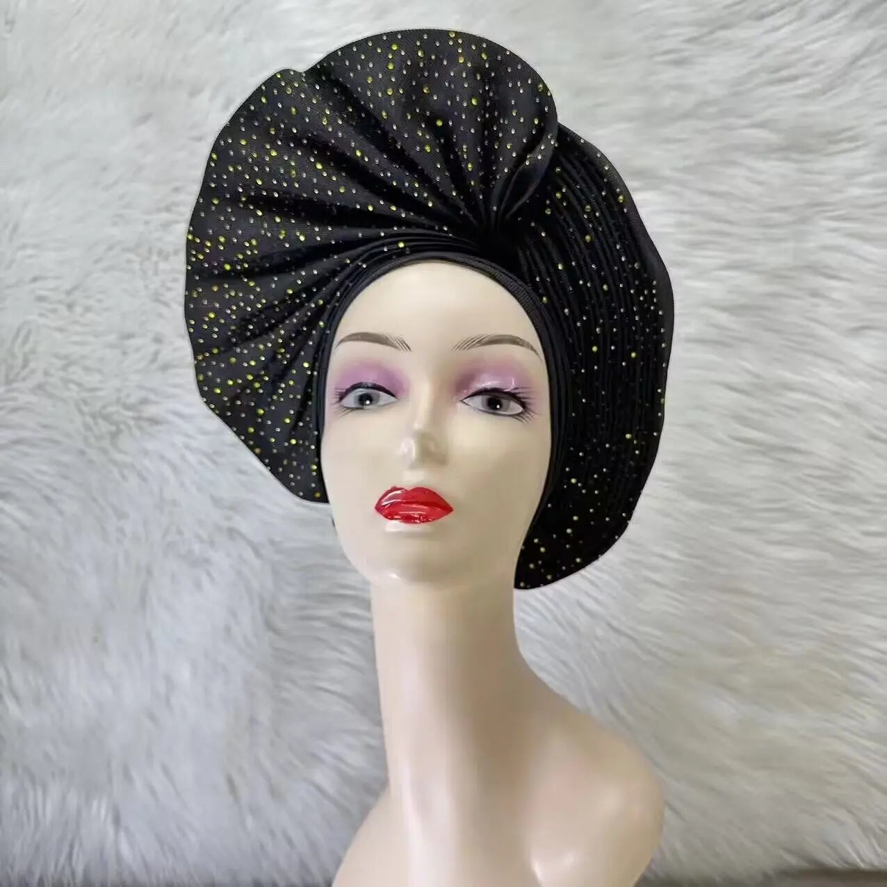 Turban de tête musulman pour femmes, Gele africain violet, casquettes déjà fabriquées, Auto Aso Oke, cravate de sauna Gele, chapeau rond pour dames, Z620-2 de fête