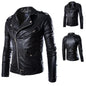 Veste en cuir PU Style motard coupe cintrée pour hommes, manteau décontracté britannique à la mode Y012, veste en cuir confortable et souple pour hommes