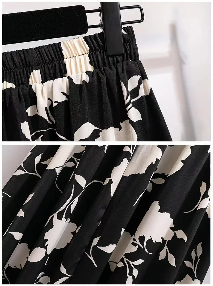 Grande taille femmes taille haute minceur hanche couvrant Maxi jupe été à la mode Rose demi-longueur jupe princesse manches Polo Nec