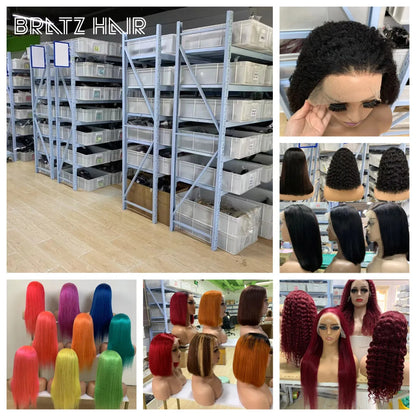 Super Double dessiné droit 4x4 5x5 dentelle Clsoure mettre en évidence P4/27 Bob perruque cheveux humains couleur Piano 13x6 13x4 HD dentelle avant Bob perruques