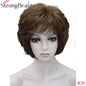 Forte beauté dames perruques courtes ondulées cheveux blonds dorés pour les femmes synthétique Capless perruque 16 couleurs