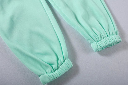 Survêtement d'hiver pour femmes, ensemble deux pièces, sweat à capuche surdimensionné, pantalon de survêtement, couleur unie, vêtements de sport | Ensemble pantalon sweat-shirt décontracté