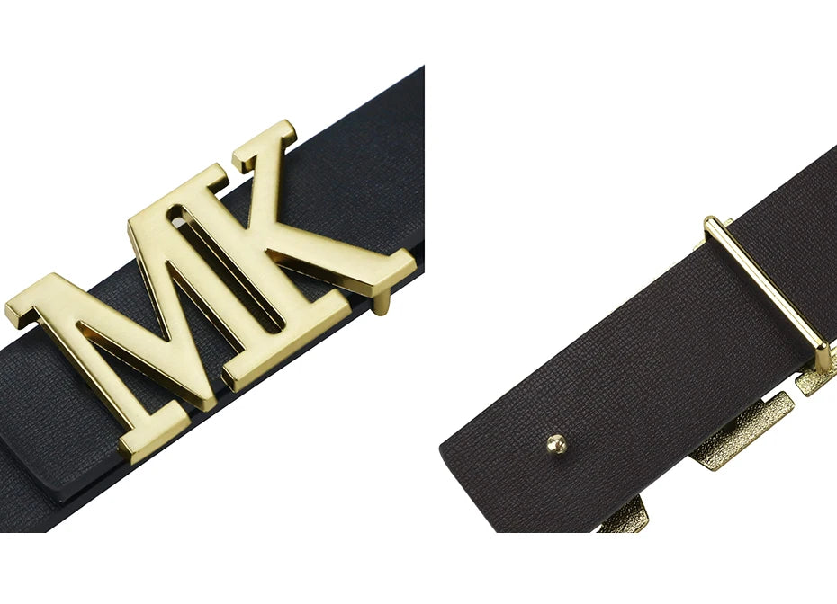 Maikun Ceinture réversible en cuir PU pour homme avec boucle noire rotative pour la Saint-Valentin