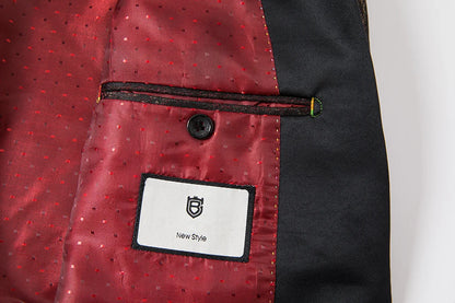 Costume vert 3 pièces pour hommes, veste de robe de soirée de mariage avec gilet et pantalon, ensembles Slim à la mode pour hommes, tissu Jacquard Beige, noir, bleu