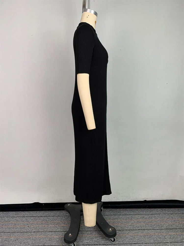 Onecozyday – robe moulante à rayures de couleur contrastée pour femmes, mode col rond, demi-manches, robe de soirée extensible, 2025