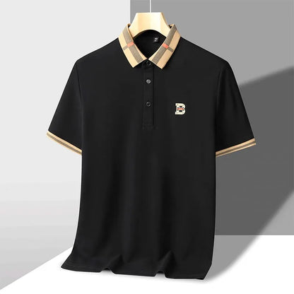 Marque de luxe logo polo à manches courtes hommes été nouveau haut de gamme en soie coton respirant Paul T-shirt mode décontracté vêtements pour hommes