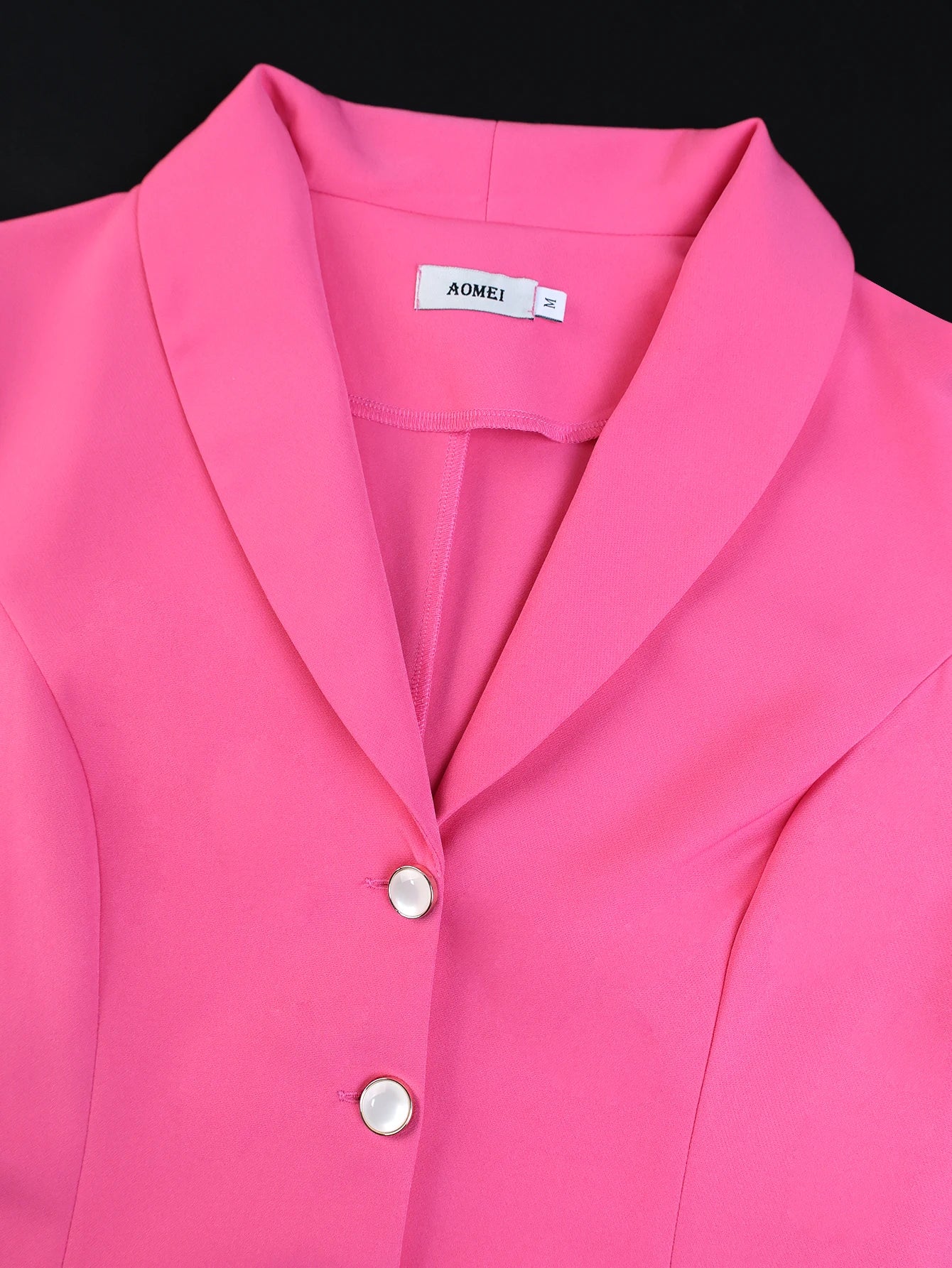 Ensemble 2 pièces pour femmes, blazer péplum rose, jupe ajustée avec détails de boutons, parfait pour les réunions de bureau ou les événements d'affaires