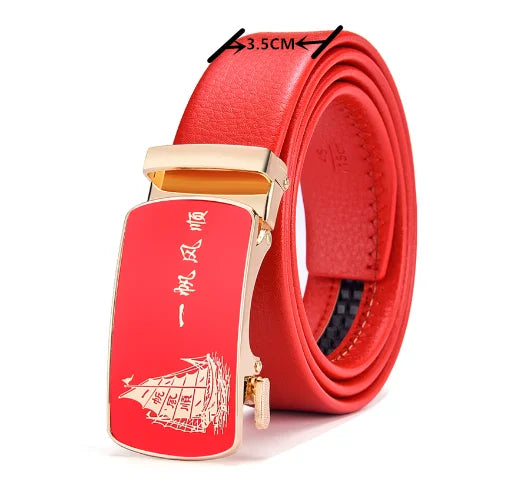 Ceinture automatique bleu ciel pour hommes et femmes, ceinture de loisirs d'affaires, bande passante 3cm et 2024 cm, nouvelle mode, 3.5