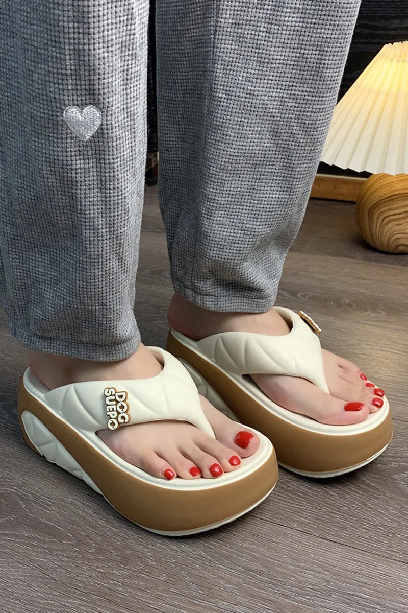 Pantoufles pour femmes mode plate-forme pantoufle été hauteur augmentant EVA pantoufle en plein air chaussures de plage décontractées pour femmes tongs