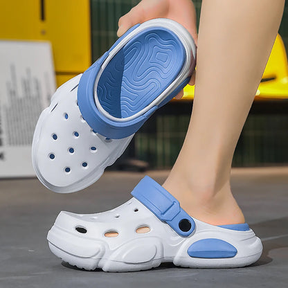 Pantoufles de Couple, vêtements d'extérieur d'été, sandales de plage antidérapantes à semelles épaisses, sandales pour hommes et femmes