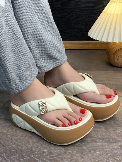 Pantoufles pour femmes mode plate-forme pantoufle été hauteur augmentant EVA pantoufle en plein air chaussures de plage décontractées pour femmes tongs