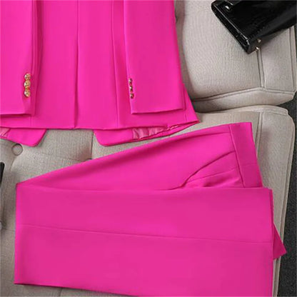 Décontracté à manches longues Blazer pantalon ensembles costumes pour femme 2025 mode 2 pièces ensemble pour femmes bureau dame manteaux vestes