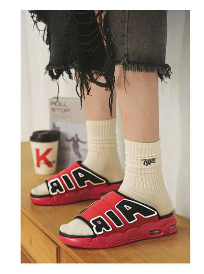 Sandales de styliste à coussin d'air pour hommes, pantoufles de sport douces et antidérapantes, chaussures pour hommes, nouvelle collection été 2025