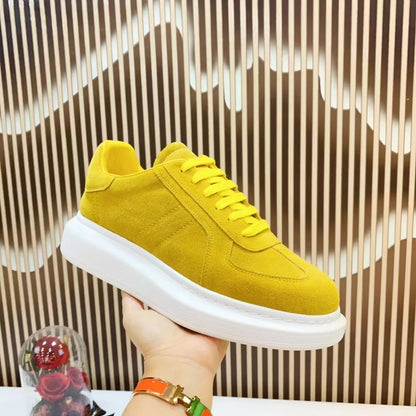 Baskets décontractées en cuir fabriquées à la main pour hommes, baskets à plateforme, mocassins plats originaux unisexes, chaussures pour hommes