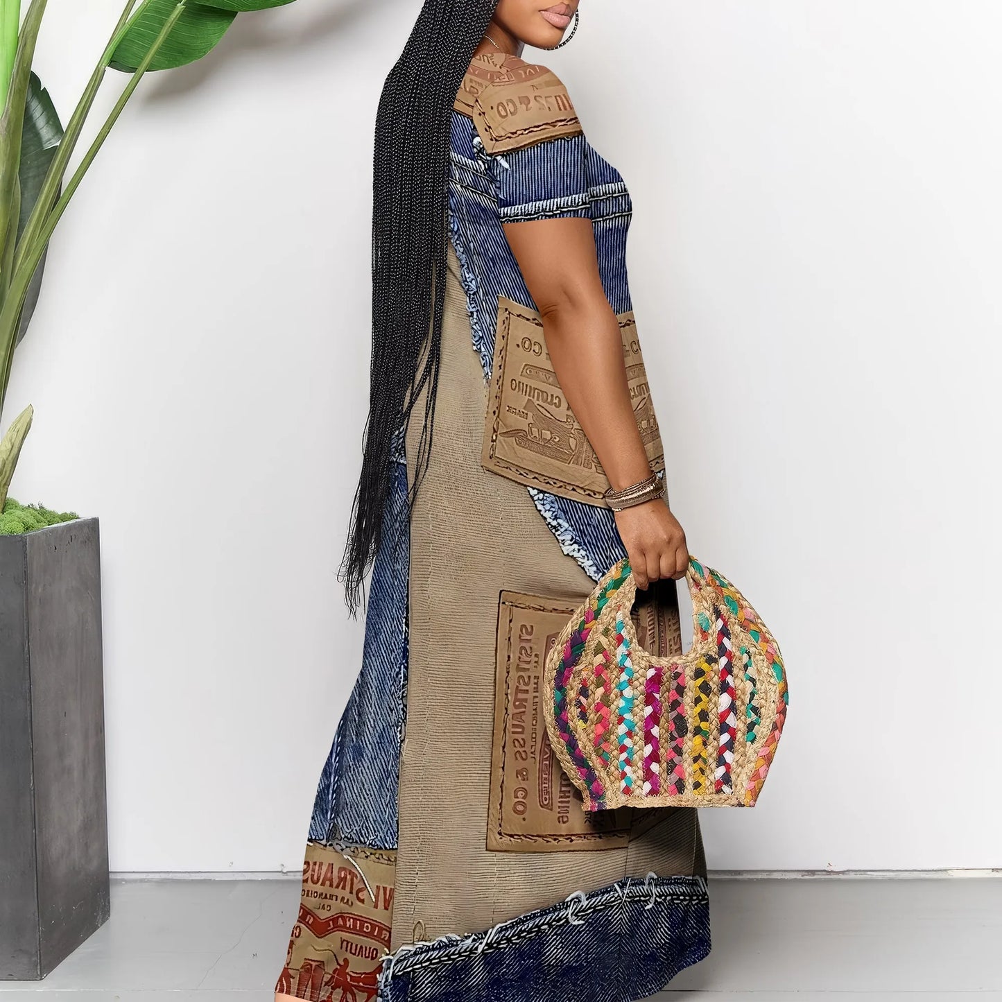 Robe longue décontractée pour femmes, tenue de plage à bretelles, avec poches, été