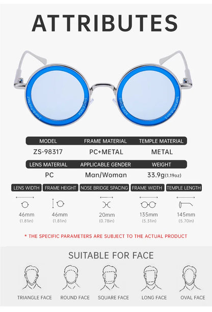 Lunettes De Soleil rondes Steampunk hommes Vintage Punk lunettes De Soleil femmes à la mode rétro lunettes De mode Gafas De Sol Hombre Lunette Soleil Femme