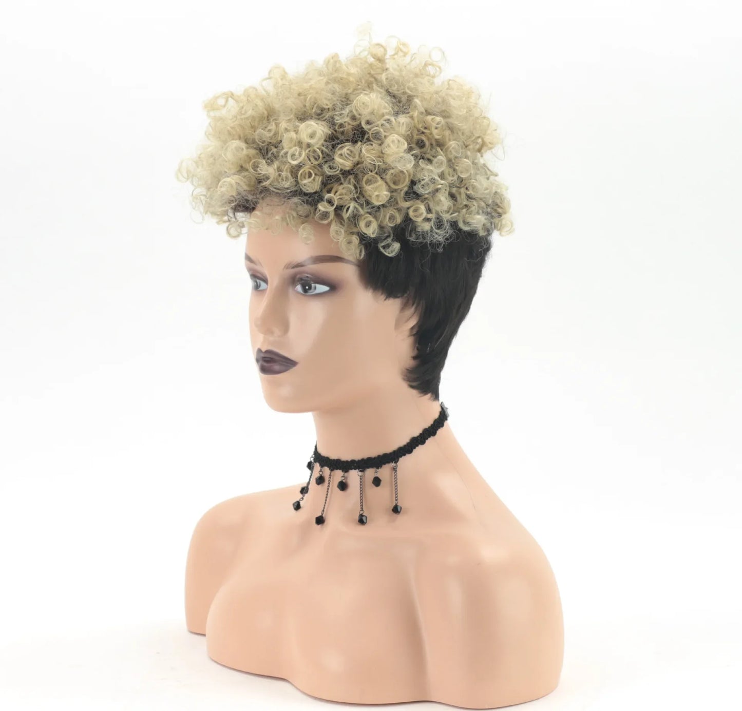 Perruque Afro Synthétique Courte Crépue Bouclée pour Femmes Noires, Blonde à Noire, Naturelle Comme Vrais Cheveux, Cosplay, ix