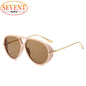 Lunettes de soleil pilote Punk ovales surdimensionnées pour femmes, grande marque de luxe, monture métallique Vintage, lunettes de soleil pour dames, bouclier UV400, 2025