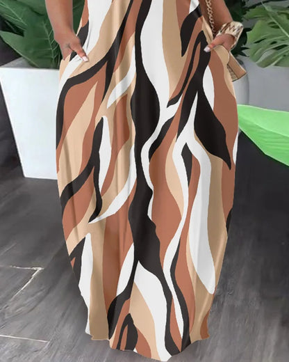 BERAKAH SUPRÊME -6 Robe longue en Polyester imprimé pour femmes africaines, Sexy, mode, manches courtes, Maxi, été, 2023