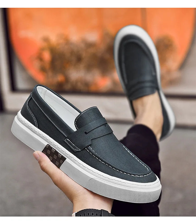 Mocassins d'été pour hommes, chaussures décontractées vertes faites à la main, chaussures de marche pour hommes, chaussures de conduite polyvalentes à semelle épaisse