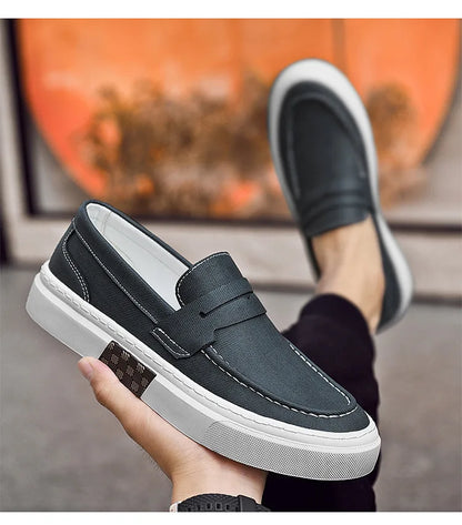 Mocassins d'été pour hommes, chaussures décontractées vertes faites à la main, chaussures de marche pour hommes, chaussures de conduite polyvalentes à semelle épaisse