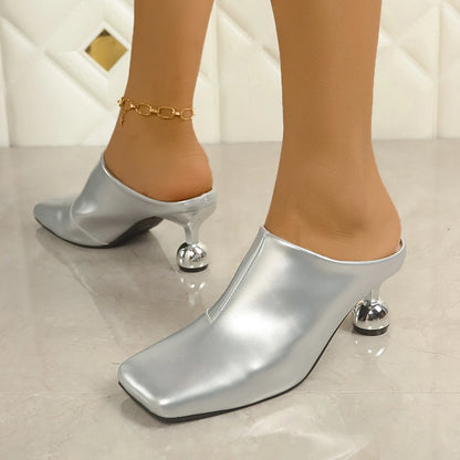 Femmes sandales nouveau créateur mode sandales compensées talons hauts pantoufles peu profond bout pointu fête dames chaussures Sandalias De Mujer