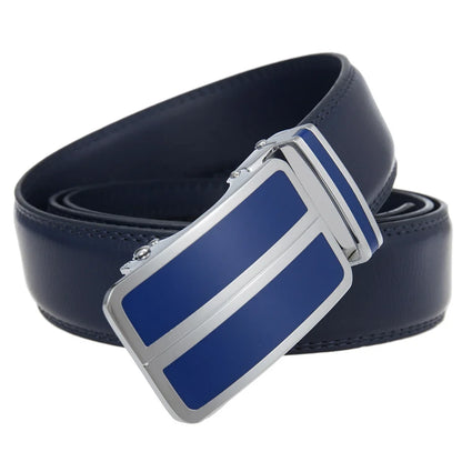 Plyesxale Black Khaki Blue Red White Leather Belt For Men Good Quality Mens Belts Luxury Automatic Buckle Waist Strap Male B1049