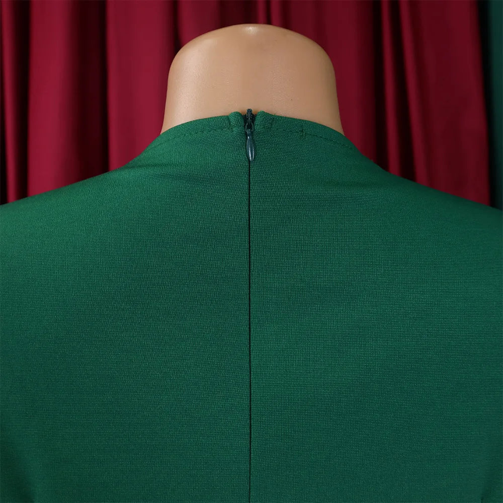 FairyShely 2025 Sexy Patchwork grande taille robe de Club femmes à manches longues grandes robes dame coupe ajustée fête robe courbe serrée