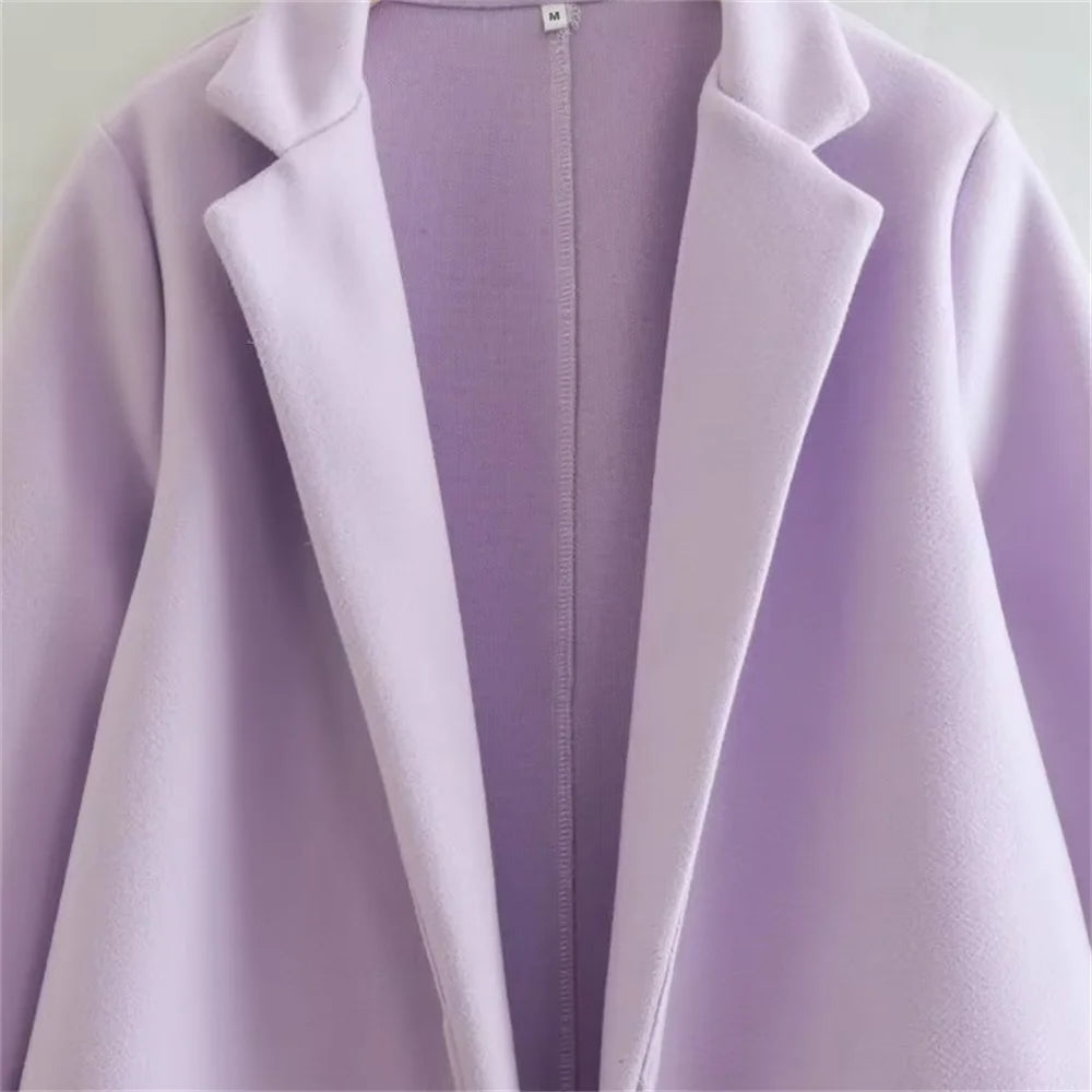 UNIZERA2023-Manteau mi-long pour femme, col trempé, col rabattable, manteau Open Smile, polyvalent, nouveau, automne et hiver