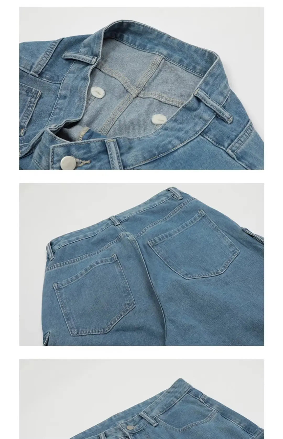 Jean Baggy à jambes larges pour femmes, pantalon Cargo multi-poches, nouvelle mode Harajuku Y2K, Streetwear, jean bleu délavé, 2025