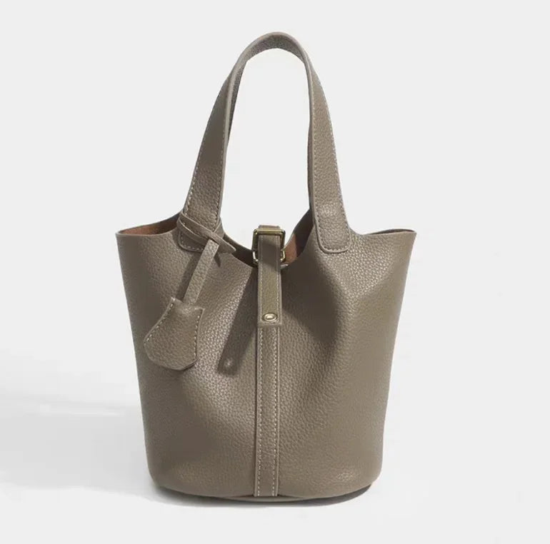Nouveau 2025 sac seau en cuir pour femmes panier de légumes sac à main maman sac de mariage sac à bandoulière en polyuréthane souple avec poche Mobile