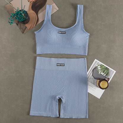 Ensemble de yoga sans couture pour femmes, combinaisons d'entraînement de fitness, soutien-gorge de sport, leggings taille haute, vêtements de sport sexy en V profond, nouveau, 2024