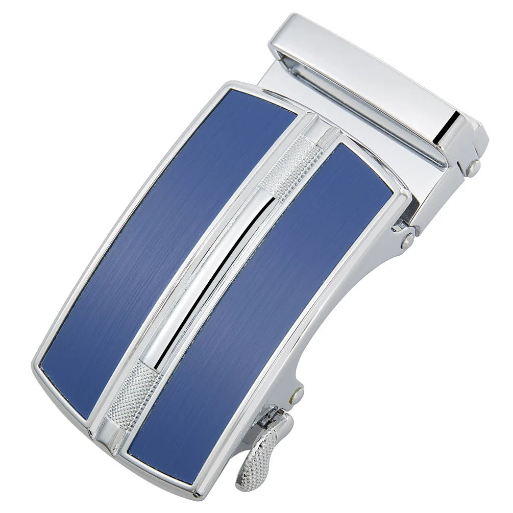 Ceinture en alliage métallique pour hommes, 3.5cm, boucle automatique à dégagement rapide, Clip de ceinture d'affaires, sans trous, boucle de ceinture en cuir bleu rouge