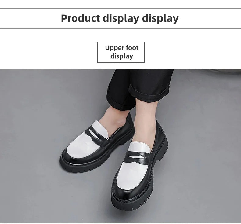 Chaussures en cuir à grosse tête pour hommes, chaussures d'affaires confortables, chaussures décontractées, style britannique, fête itude, social, mode, hommes, taille 38-46