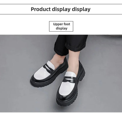 Chaussures en cuir à grosse tête pour hommes, chaussures d'affaires confortables, chaussures décontractées, style britannique, fête itude, social, mode, hommes, taille 38-46