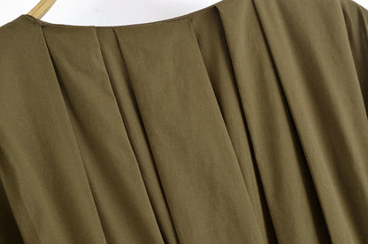 TRAFZA femmes mode d'été col en v à lacets Midi robe à manches courtes femme élégante dos nu plissé Sexy taille longue robe