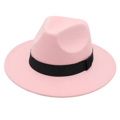 Nouveaux chapeaux à grands bords pour hommes et femmes, chapeaux de jazz en laine à la mode, chapeaux haut de style anglais, automne et hiver