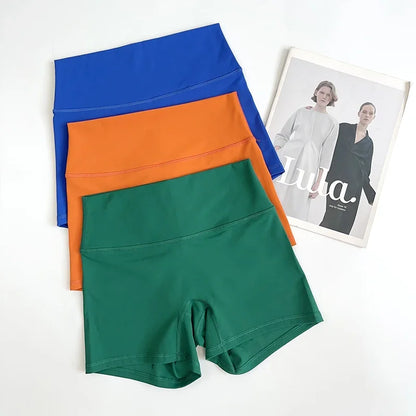 Short de motard de sport pour femmes, sensation nue, taille haute, Yoga, Push Up, Leggings de Fitness, contrôle du ventre, Slim